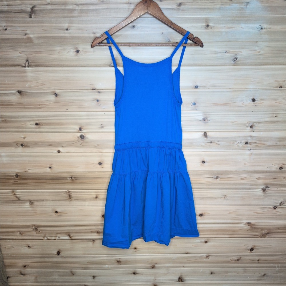 Nation LTD Royal Blue Organic Pima Cotton Tiered Mini Dress 5267RB Medium - Picture 4 of 12